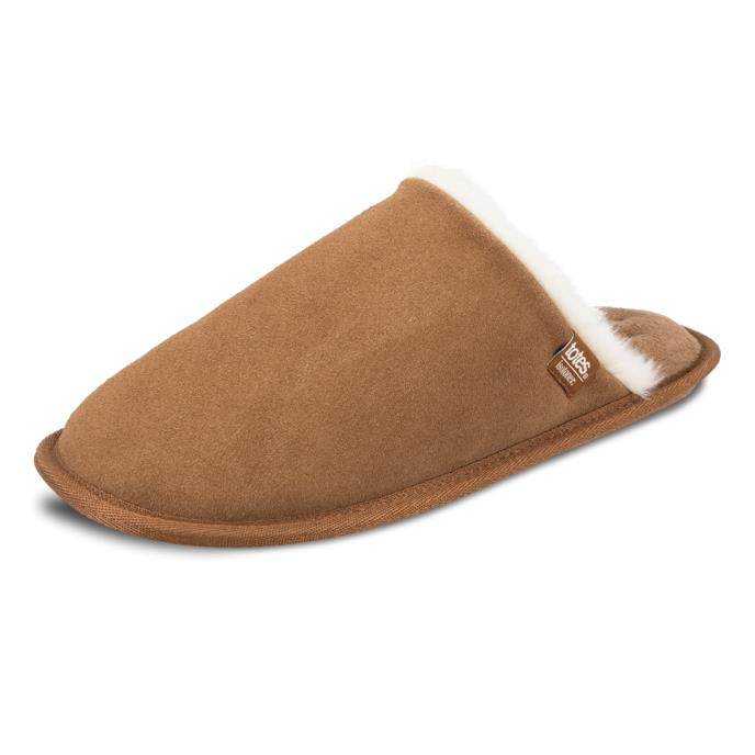 Isotoner® Mens Suede Mule With Water Repellency Tan Extra Image 2